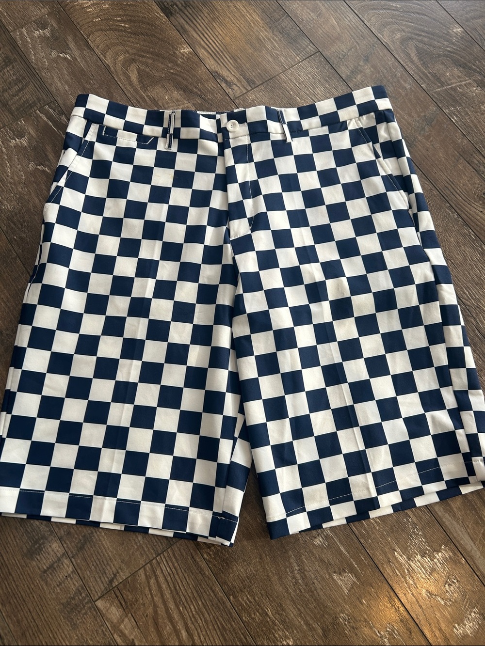 Men's Checkerboard Golf Shorts - Navy & White Lesmart size 36